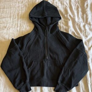 Lululemon black hooded crop scuba